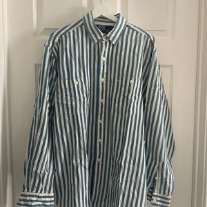 Ralph Lauren Blue and White Striped Casual Shirt
